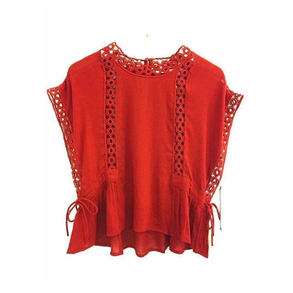 Tularosa Crimson Side Tie Blouse XS